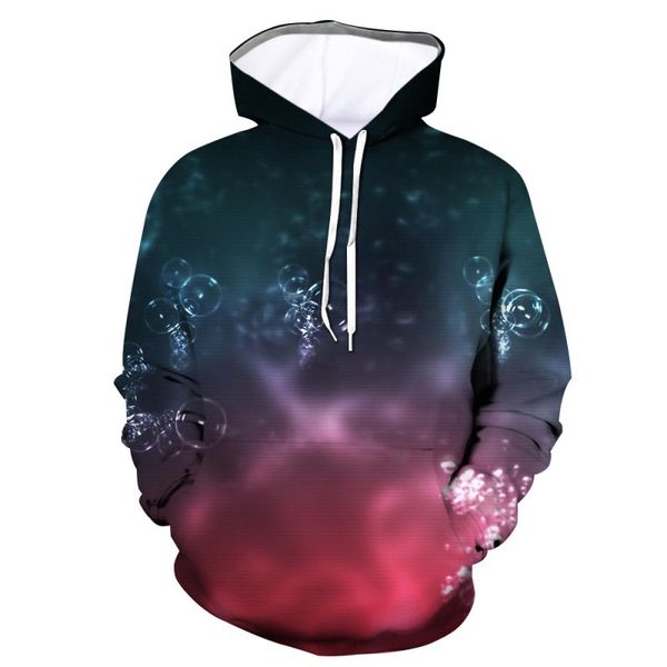 

selling 3d printing 220g air layer sweater large casual bubble men's hoodie, Black