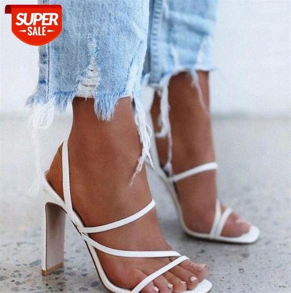 

1211 net red square heel two-wear strap high sandals large size 42 women's shoes #bu7b, Black