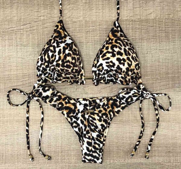 

women's bikini swimwear fashion leopard with bra, White;black