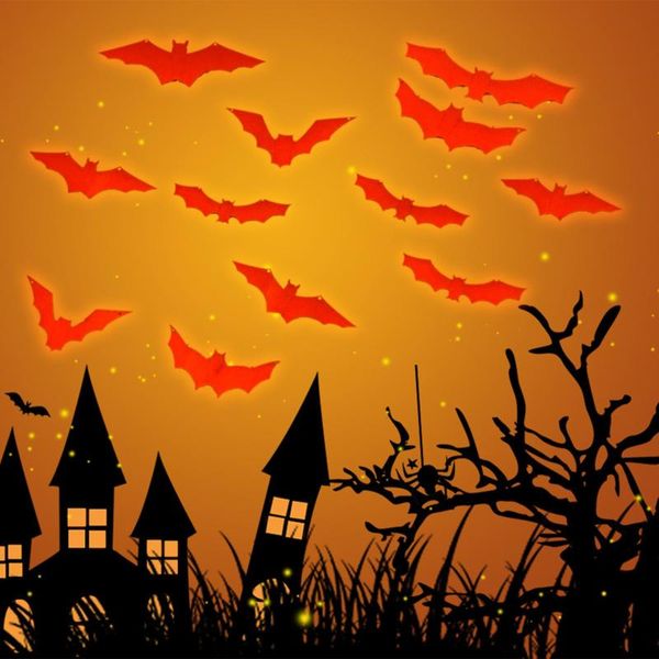 

window stickers halloween luminous removable bat glow wall sticker horror scary masquerade party cosplay props