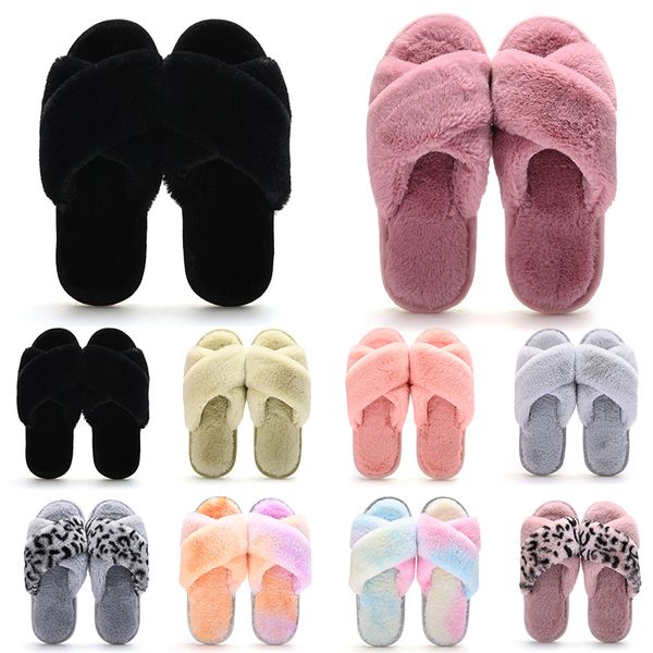 Großhandel Classics Winter Indoor Hausschuhe für Frauen Schnee Pelz Rutschen Haus Outdoor Mädchen Damen Pelzigen Slipper Flache Plattformen Weiche Schuhe Turnschuhe 36-41