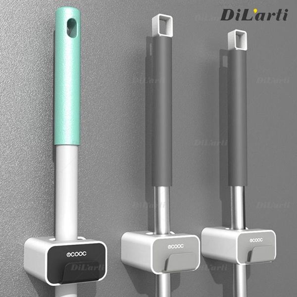 

hooks & rails modern minimalist adhesive multi purpose strong wall mounted mop organizer holder broom kitchen bathroom punching