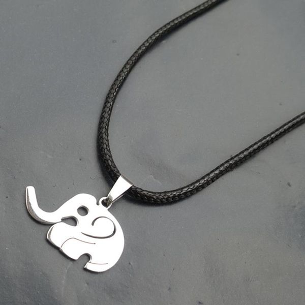 

pendant necklaces stainless steel necklace long nose elephant for men animal jewelry, Silver