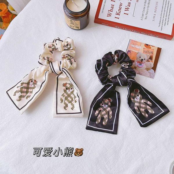

hair accessories bear jk hairband thousand bird lattice butterfly large intestine female korean temperament hairdress long, Slivery;white