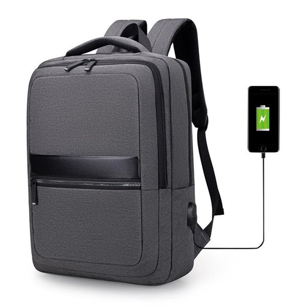 

backpack simple men's business travel usb rechargeable computer bag water-repellent
