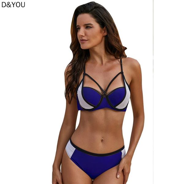 

women's swimwear 2021bikini push-up swimsuit bikini set bra cup fashion sling half splicing split halter beach, White;black