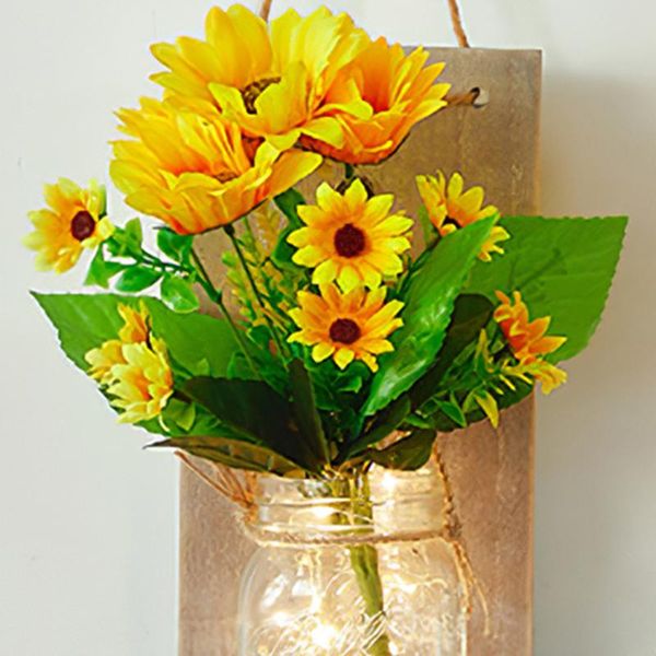 

wall lamp light led waterproof ip43 intelligent control mason jar hanging lantern party table decorative