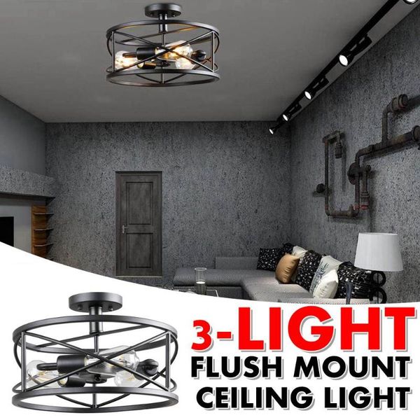 

ceiling lights upgrade nordic black wrought iron light 14.2inch e27 led for living room bedroom restaurant cafe el