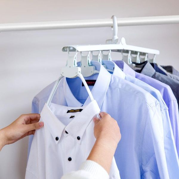 

creative plastic magic folding drying rack multi-function home bedroom student dormitory closet dirty clothes holder hangers & racks