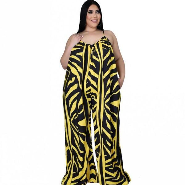 

plus size tracksuits 4xl women jumpsuits sleeveless square collar wide leg pant rompers summer street style casual spaghetti strap jumpsuit, Black
