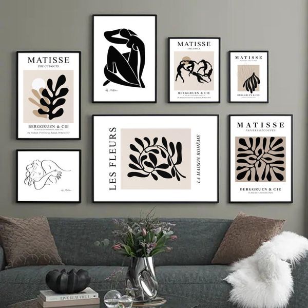 

paintings matisse abstract nude figure line leaf wall art print canvas painting gallery nordic poster modern decor picture for living room