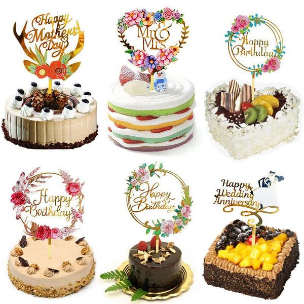 

other bakeware delidge 1pc acrylic happy mother's day wedding anniversary baby shower cake er birthday party decoration supplies