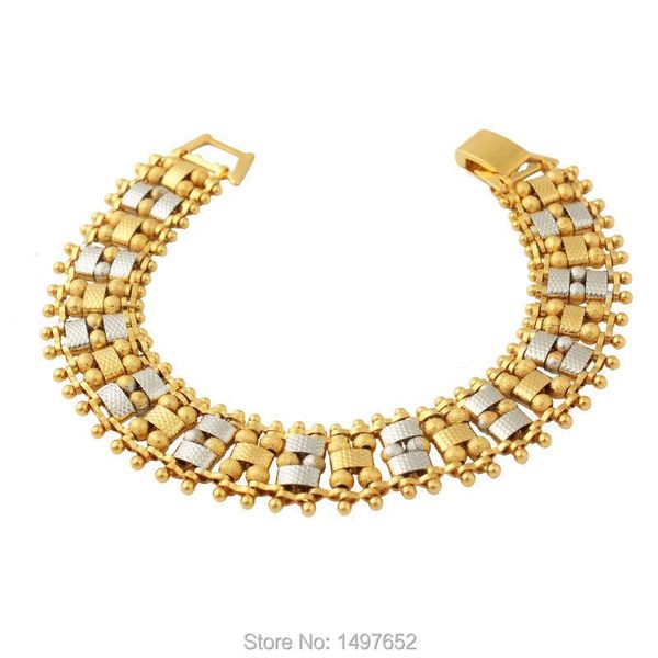 

link chain ethiopia fashion / gold color bracelets two-tone trendy 2022 braceletlink, Black