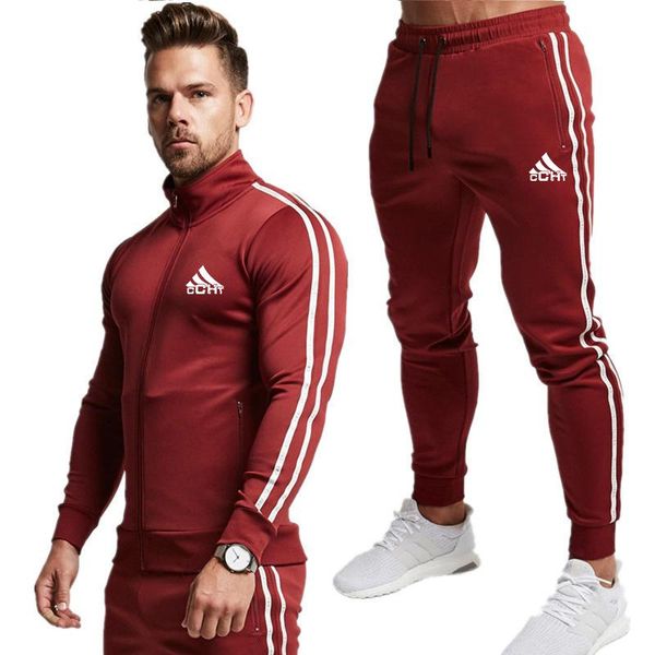 

men's tracksuits 2021 year and autumn leisure slim track field sports locomotive wear casual fashion suit, Gray