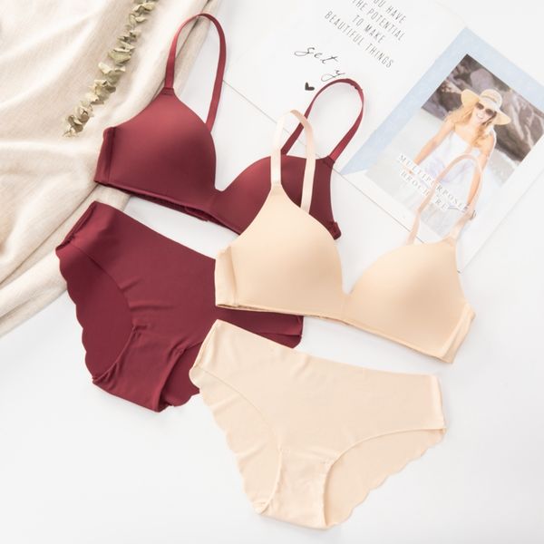 

seamless bra set for women underwear push up lingerie set wire bra and panty set comfortable intimates female, Red;black