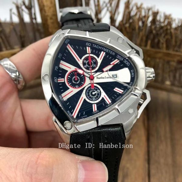 

new montre de luxe quartz chronograph movement mens watches sports car style dial leather strap wristwatches reloj hanbelson 2022 1top