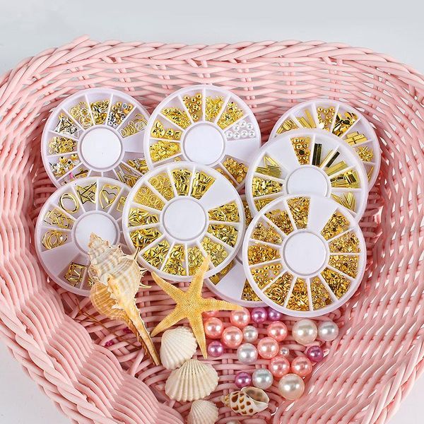 

nail art kits accessories metal star moon nails gems pearl gold stickers supplies