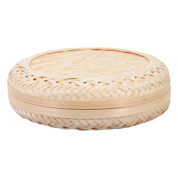 

gift wrap 1 pc storage holder bamboo woven container with lid