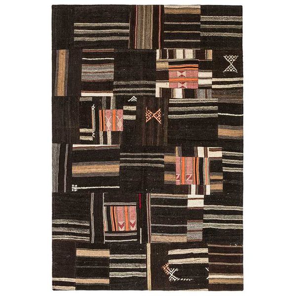 

fast Â deals %100 handmade brown black patchwork turkish rug flat woven jute fabric custom vintage persian carpets