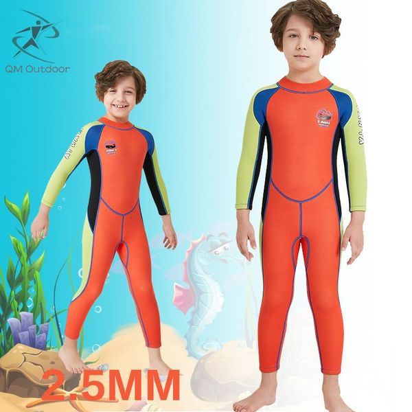 

swim wear 2.5mm boy wetsuit long-sleeved one-piece diving suit thickened warm sunscreen surfing jellyfish clothing