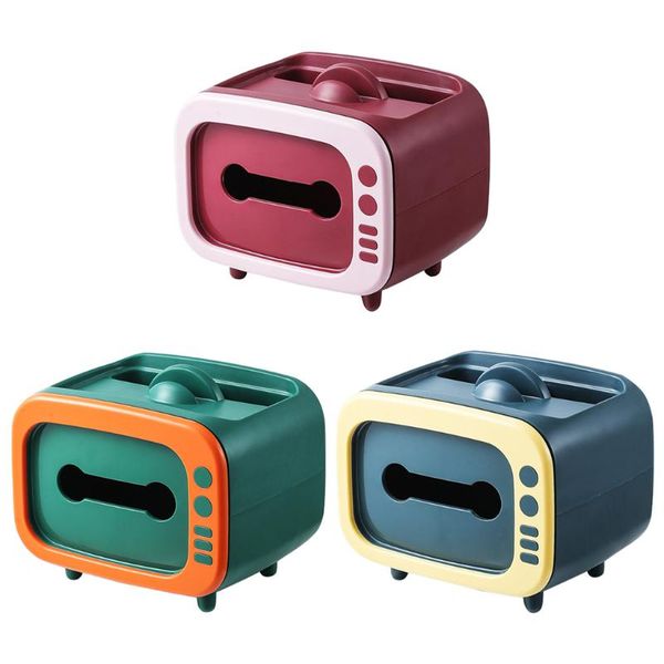 

retro tv tissue box storage container deskpaper holder boxes & napkins