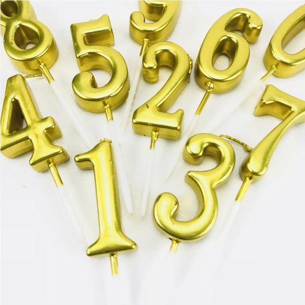 

party decoration golden candles number home cake birthday wedding supplies