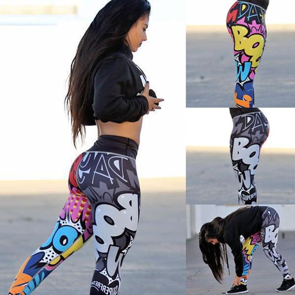 

yoga outfit women digital printing leggings workout high waist push up leggins mujer fitness women's pants