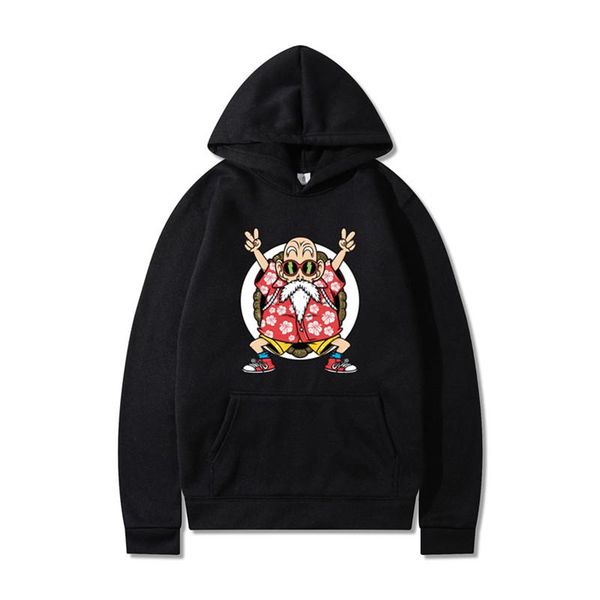 

men's hoodies & sweatshirts autumn japanese anime men casual fashion kame sennin print hoodie oversize harajuku streetwear sweatshirt, Black