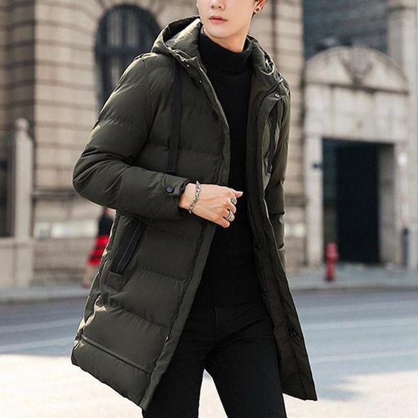 

men's down & parkas 2021 men jacket casual fashion mid-length trendy warm and windproof high-value motorcycle hooded cotton-padded, Black