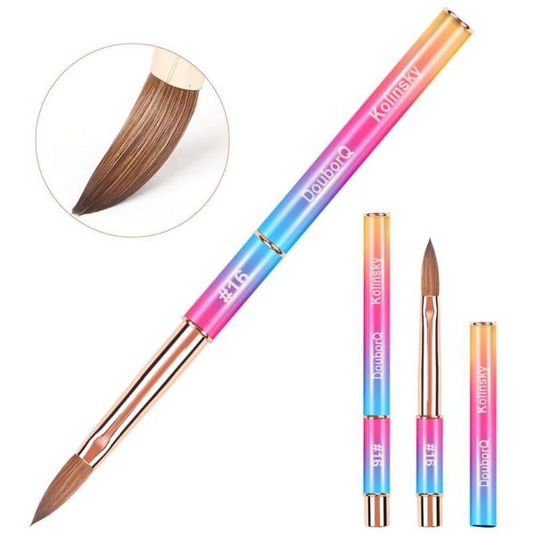 

nail brushes 1pc fashion gradient purple handle art brush sable hair flower drawing pen manicure accessories, Yellow