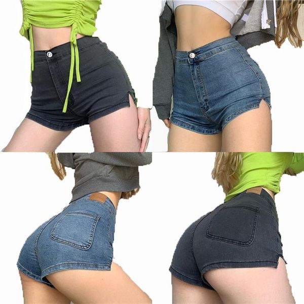 

women's jeans all season high waisted short skinny fashion clothes vintage more than a pocket, Blue