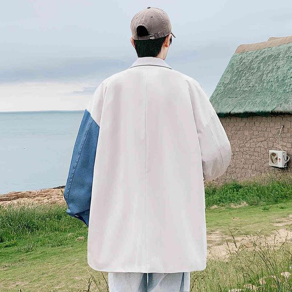 

men's jackets korean style creative street personality patchwork tender spring plus size thin jacket kpop couple's clothes men and, Black;brown