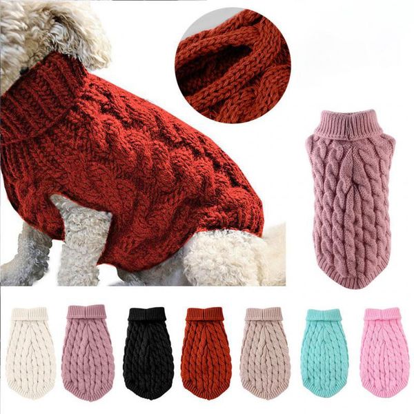 

dog cat sweater warm clothing winter turtleneck knitted pet puppy clothes costume small dogs cats chihuahua outfit vest apparel