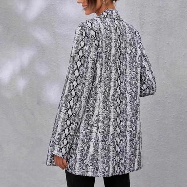 

women's suits & blazers coat graffiti printing autumn winter contrast color print single button blazer women, White;black