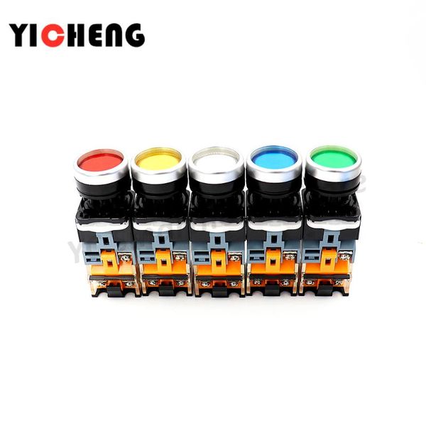 

smart home control 5pcs self-reset/self-locking button switch,with lighted led,high-quality, durable flat 22mm normally open closed