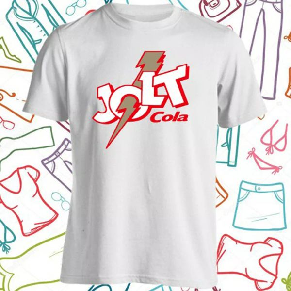 

jolt cola famous cola drink logo men's white t-shirt size s to 3xl, White;black