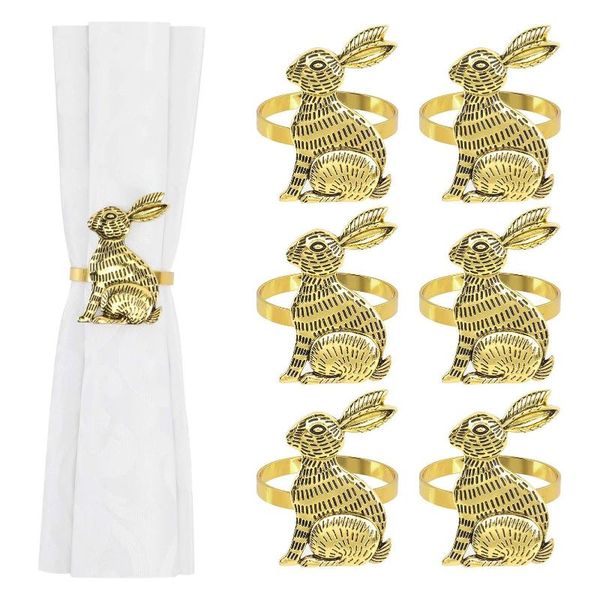 

6pcs ears napkin rings easter ring holder metal table decor rustic for drop