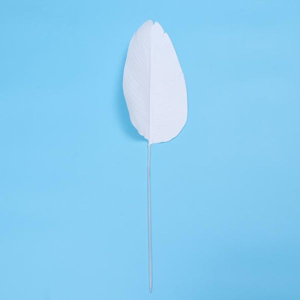 

decorative flowers & wreaths artificial banana leaf lifelike canna leaves plant adornment diy craft for hawaiian parties wedding (white)