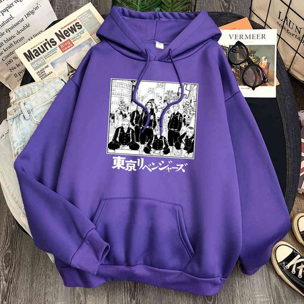 

black tokyo avenger character print hoodie men's casual hoodie autumn winter animation harajuku men's wear