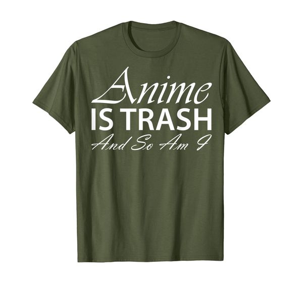 

anime is trash and so am i t-shirt | anime manga otaku tee, White;black