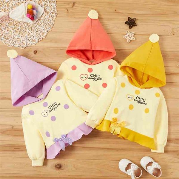 Bebek Kız Polka Dot Hoodies 210521