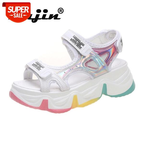 

fujin open toe women sport sandals wedge hollow out outdoor cool platform shoes beach summer 2021 new #zf5j, Black