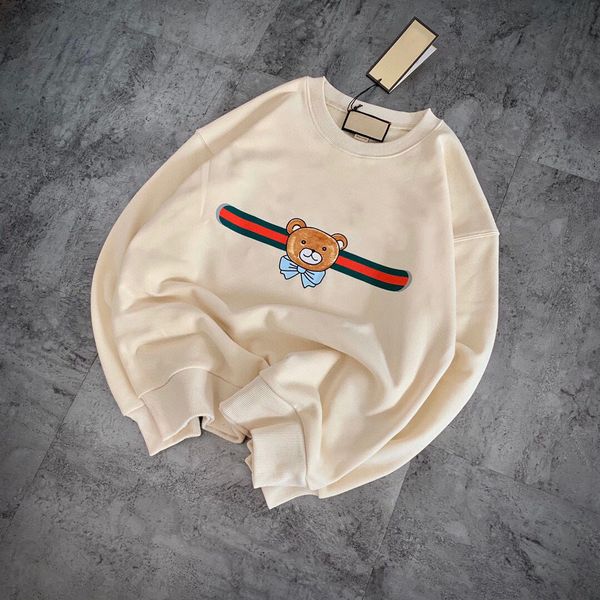 

women's hoodies & sweatshirts autumn and winter fashion luxury brand designer pullover ladies bear cartoon harajuku couple streetwear s, Black