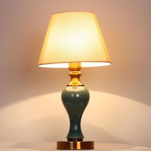 

table lamps bedroom, bedside lamp, chinese ceramic living room, household decoration desk, retro american simple lamp