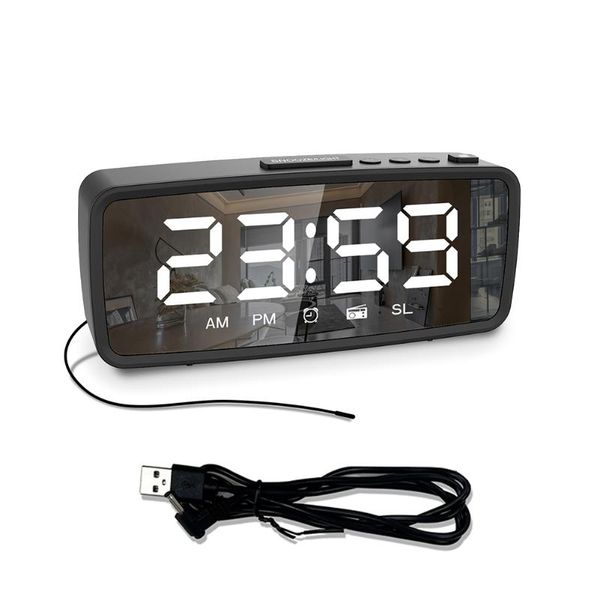 

other clocks & accessories adjustable brightness multifunctional bedroom bedside alarm clock digital display electronic 5.1 inch large scree