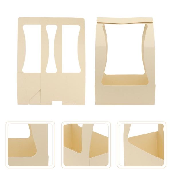 

2pcs paper flower boxes wedding gift flowers wrapping box (white) wrap