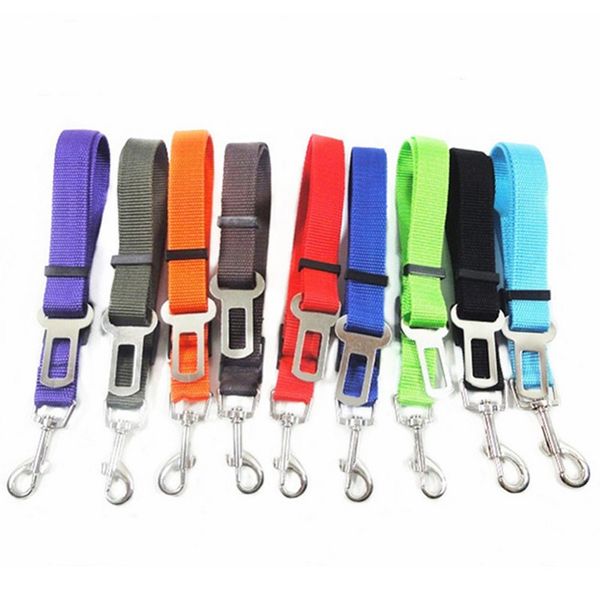 Guinzaglio per cintura di sicurezza Guinzaglio per cintura di sicurezza per cani in nylon Cani da compagnia Cinture per auto Cucciolo Clip da viaggio Forniture 10 colori Commerci all'ingrosso