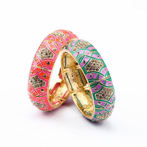 

2020 women vintage bracelets & bangles pink green crystal sterling elegant party accessories jewelry for ladies1, Black