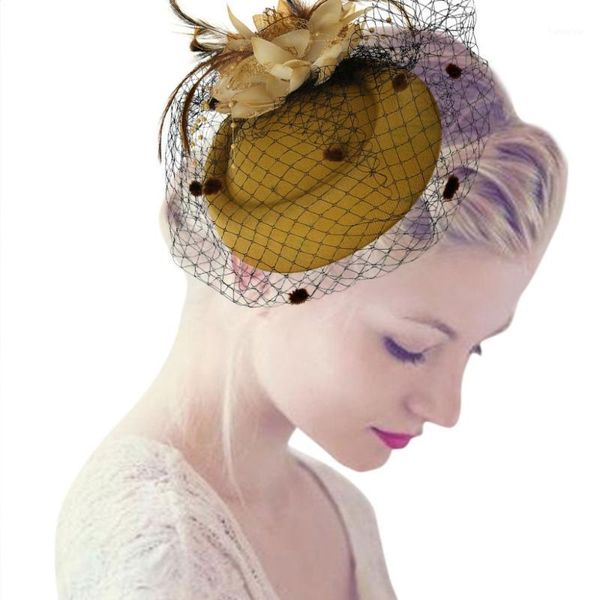 

fascinators hair clip headband pillbox hat bowler feather veil wedding party 1