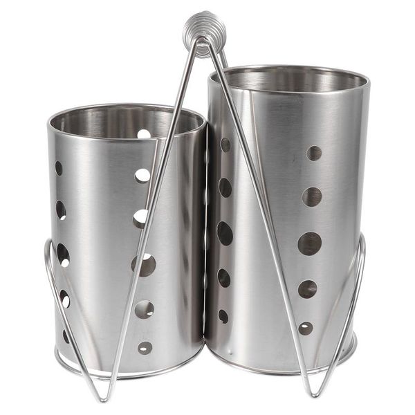 

chopsticks practical chopstick holder stainless steel draining basket (silver)